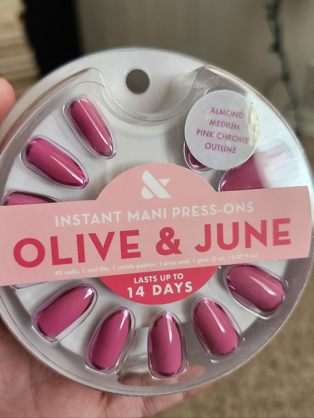 New Pink Chrome Instant Mani Nails